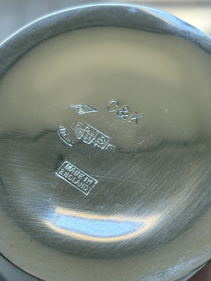 Vintage English Silver-Plated Cocktail Shaker with Deco Banding | Collectors Gene