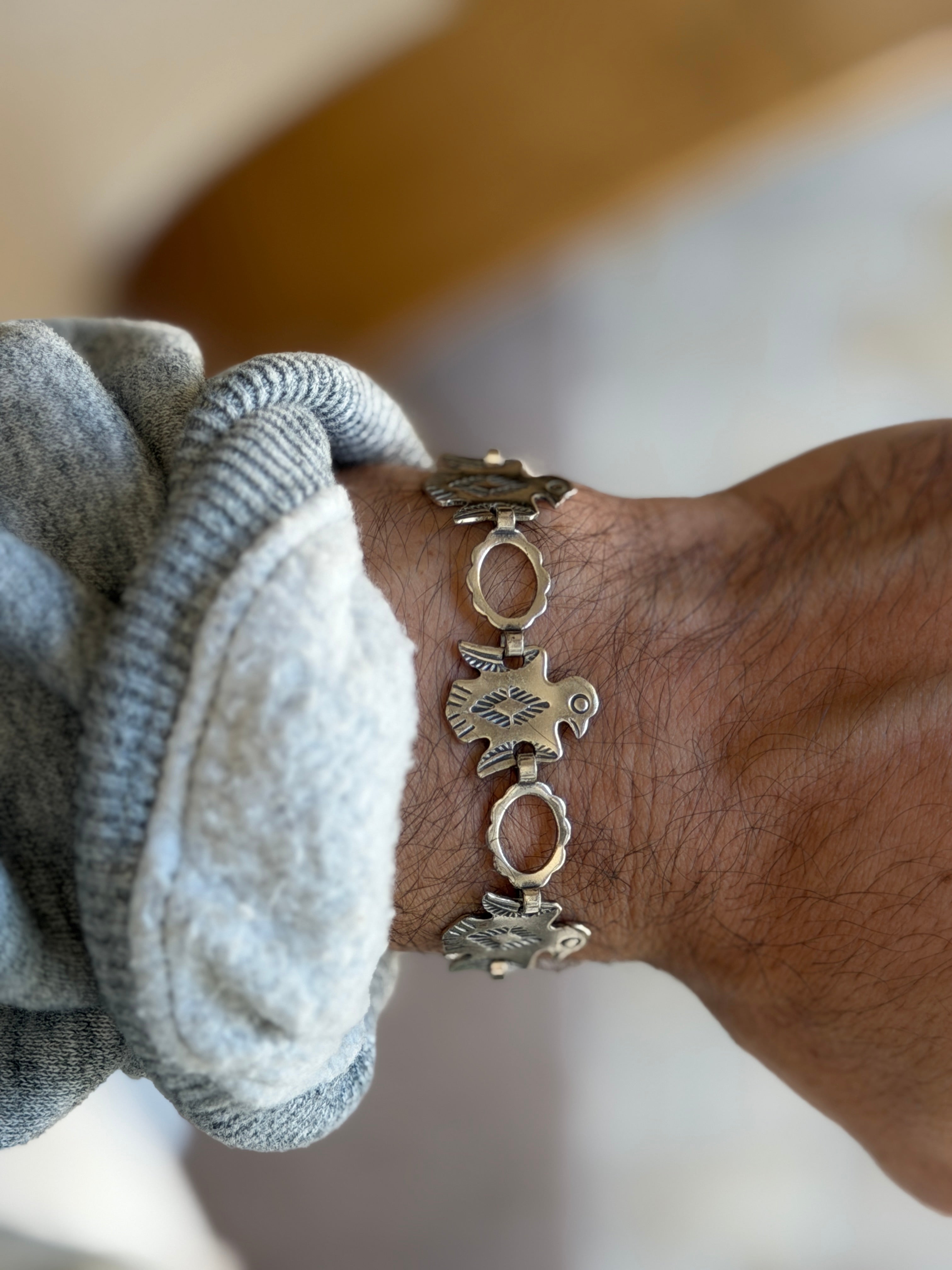 Vintage Fred Harvey Era Sterling Silver Thunderbird Bracelet | Collectors Gene