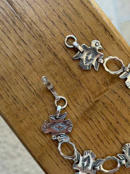 Vintage Fred Harvey Era Sterling Silver Thunderbird Bracelet | Collectors Gene