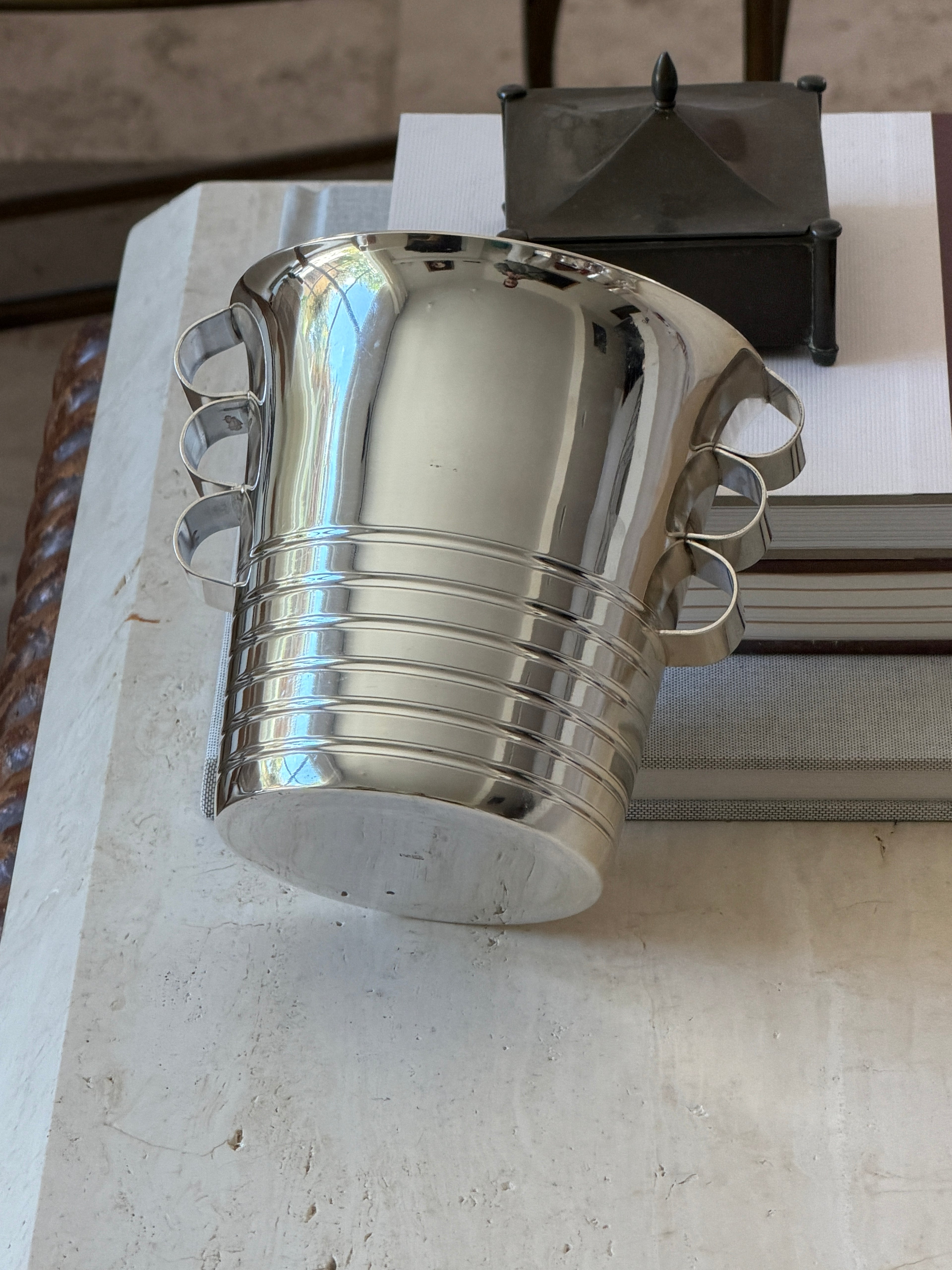 Vintage French Art Deco Personal Ice Bucket with Loop Handles | Collectors Gene