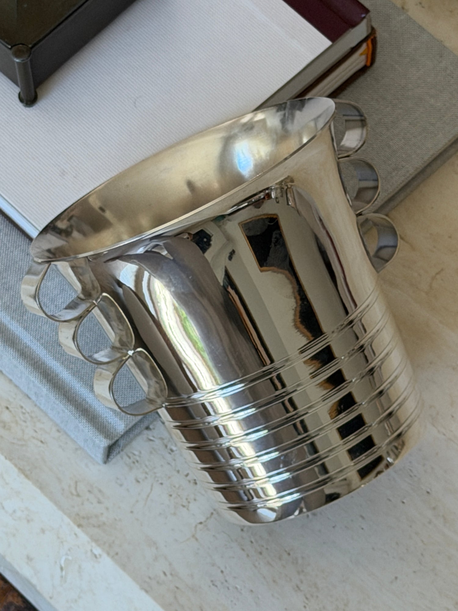 Vintage French Art Deco Personal Ice Bucket with Loop Handles | Collectors Gene