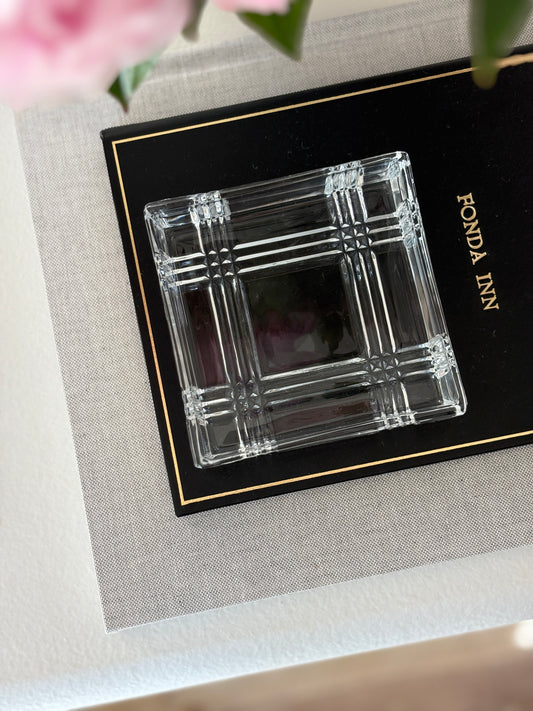 Vintage Glass Dish with Plaid Pattern | Collectors Gene Rare Finds