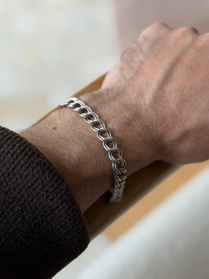 Vintage Italian Sterling Silver Double Link Bracelet | Collectors Gene