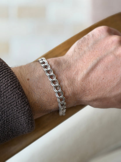 Vintage Italian Sterling Silver Double Link Bracelet | Collectors Gene