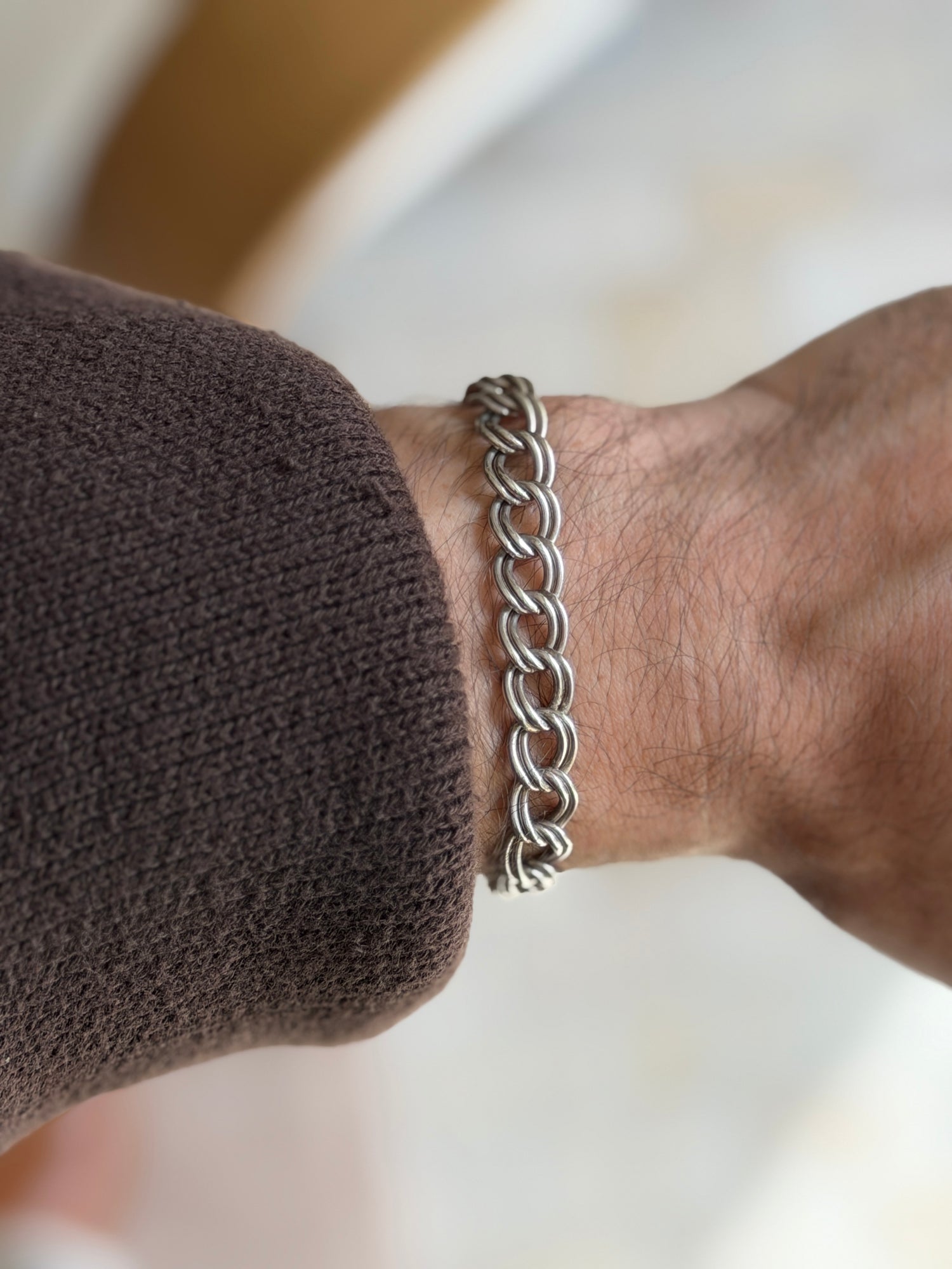 Vintage Italian Sterling Silver Double Link Bracelet | Collectors Gene
