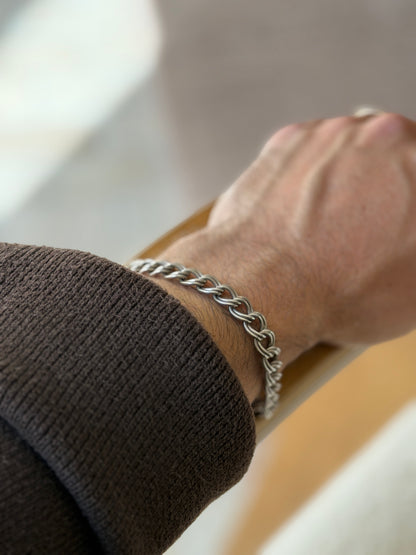 Vintage Italian Sterling Silver Double Link Bracelet | Collectors Gene