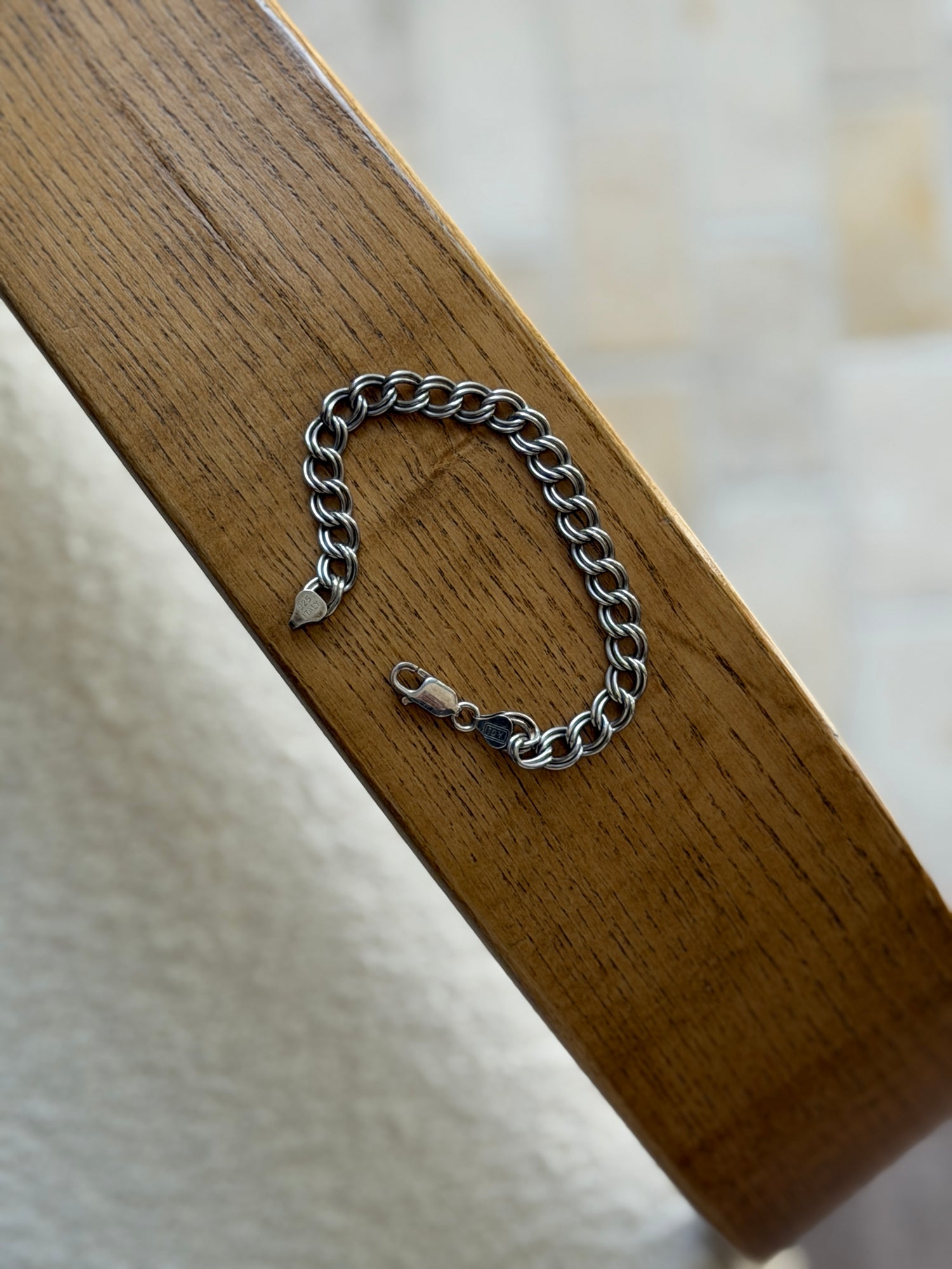 Vintage Italian Sterling Silver Double Link Bracelet | Collectors Gene