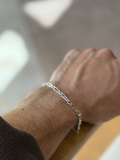 Vintage Italian Sterling Silver Figaro Link Bracelet 7.5 925 Silver | Collectors Gene
