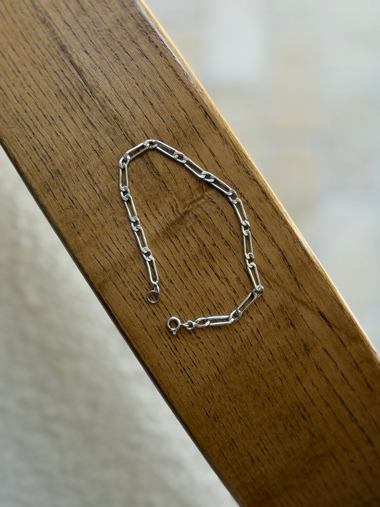 Vintage Italian Sterling Silver Figaro Link Bracelet 7.5 925 Silver | Collectors Gene