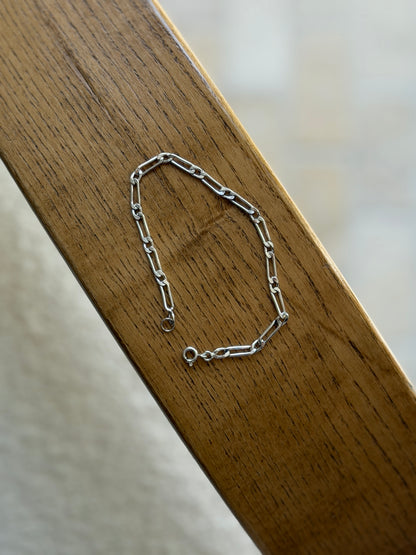 Vintage Italian Sterling Silver Figaro Link Bracelet 7.5 925 Silver | Collectors Gene