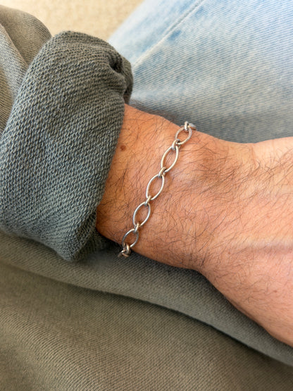 Vintage Italian Sterling Silver Oval Link Bracelet | Collectors Gene