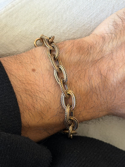 Vintage Italian Sterling Silver Rope Link Bracelet | Collectors Gene