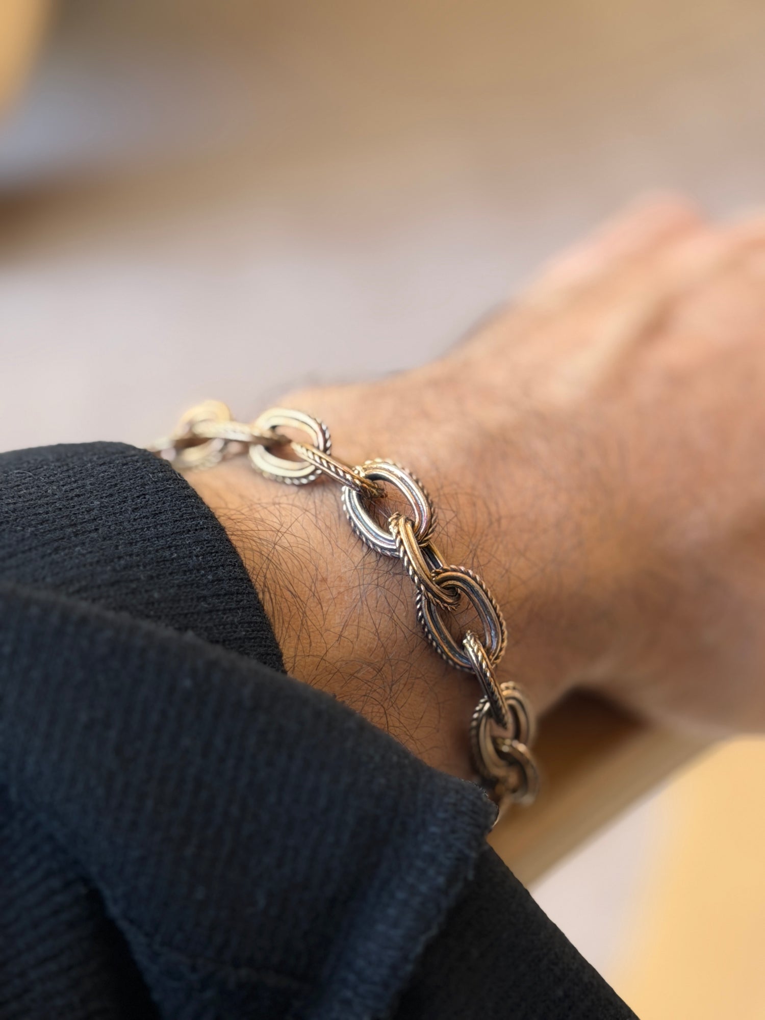 Vintage Italian Sterling Silver Rope Link Bracelet | Collectors Gene