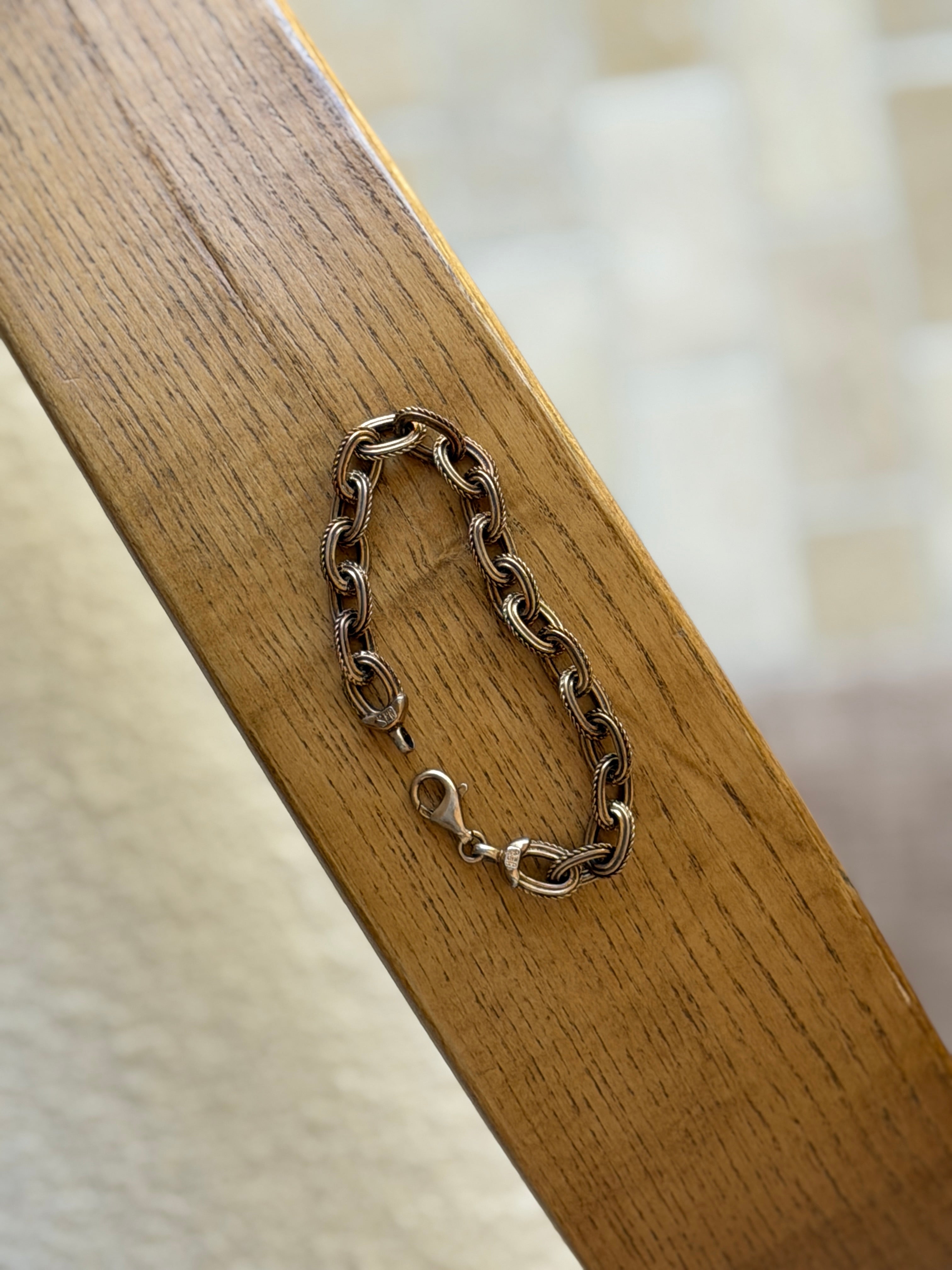 Vintage Italian Sterling Silver Rope Link Bracelet | Collectors Gene