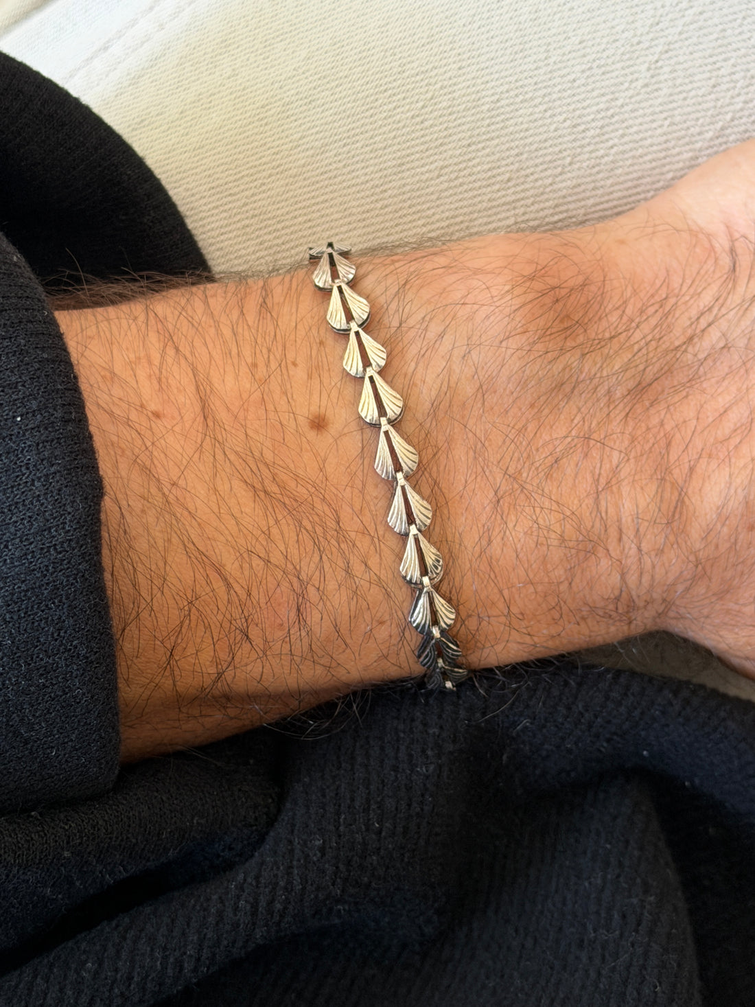 Vintage Italian Sterling Silver Shell Link Bracelet | Collectors Gene