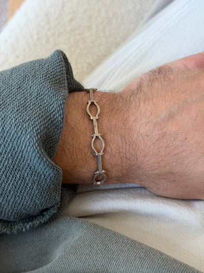 Vintage MD 1 Mexico Sterling Silver Gate Link Bracelet | Collectors Gene