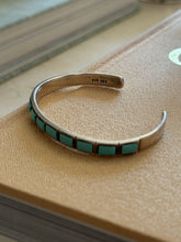 Vintage Navajo Sterling Silver Turquoise Channel Inlay Cuff Bracelet | Collectors Gene