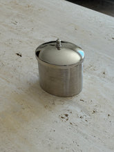Vintage Ribbed Metal Oval Lidded Jar | Collectors Gene Collectibles