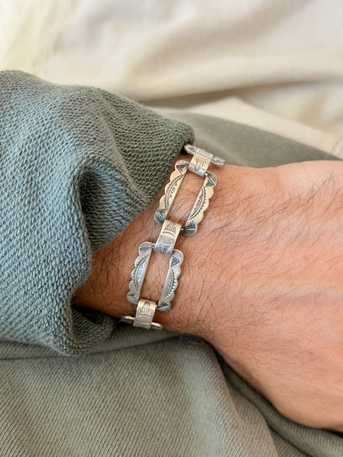 Vintage Southwest Sterling Silver Link Bracelet | Collectors Gene