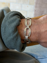 Vintage Sterling Silver Concho Stamped Link Bracelet | Collectors Gene
