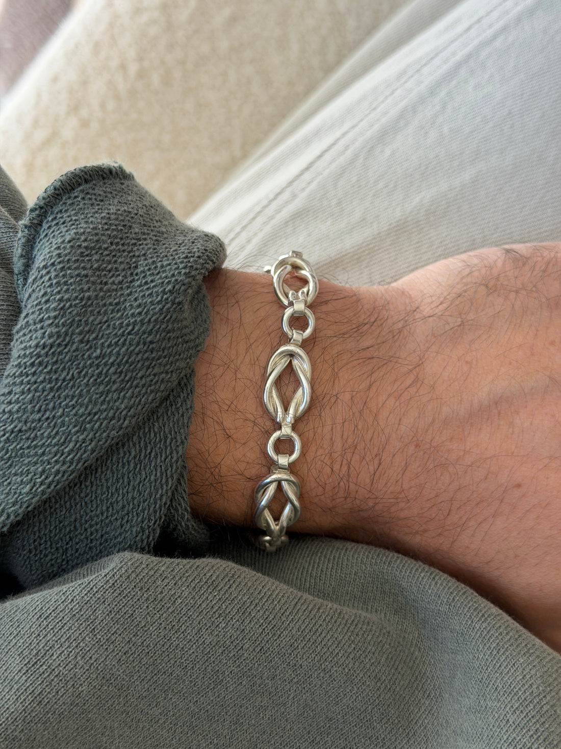 Vintage Sterling Silver Nautical Sailors Knot Link Bracelet | Collectors Gene