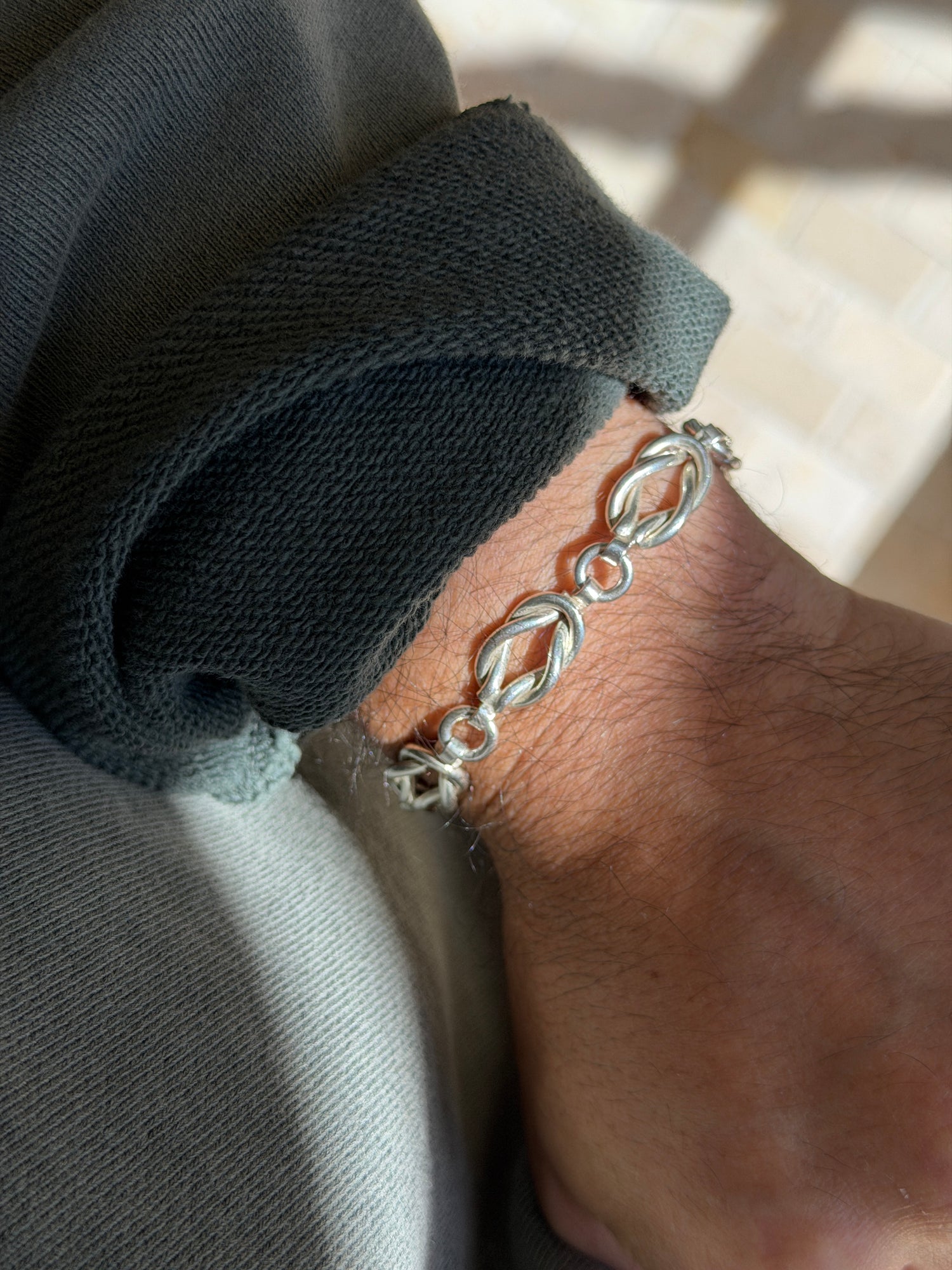 Vintage Sterling Silver Nautical Sailors Knot Link Bracelet | Collectors Gene