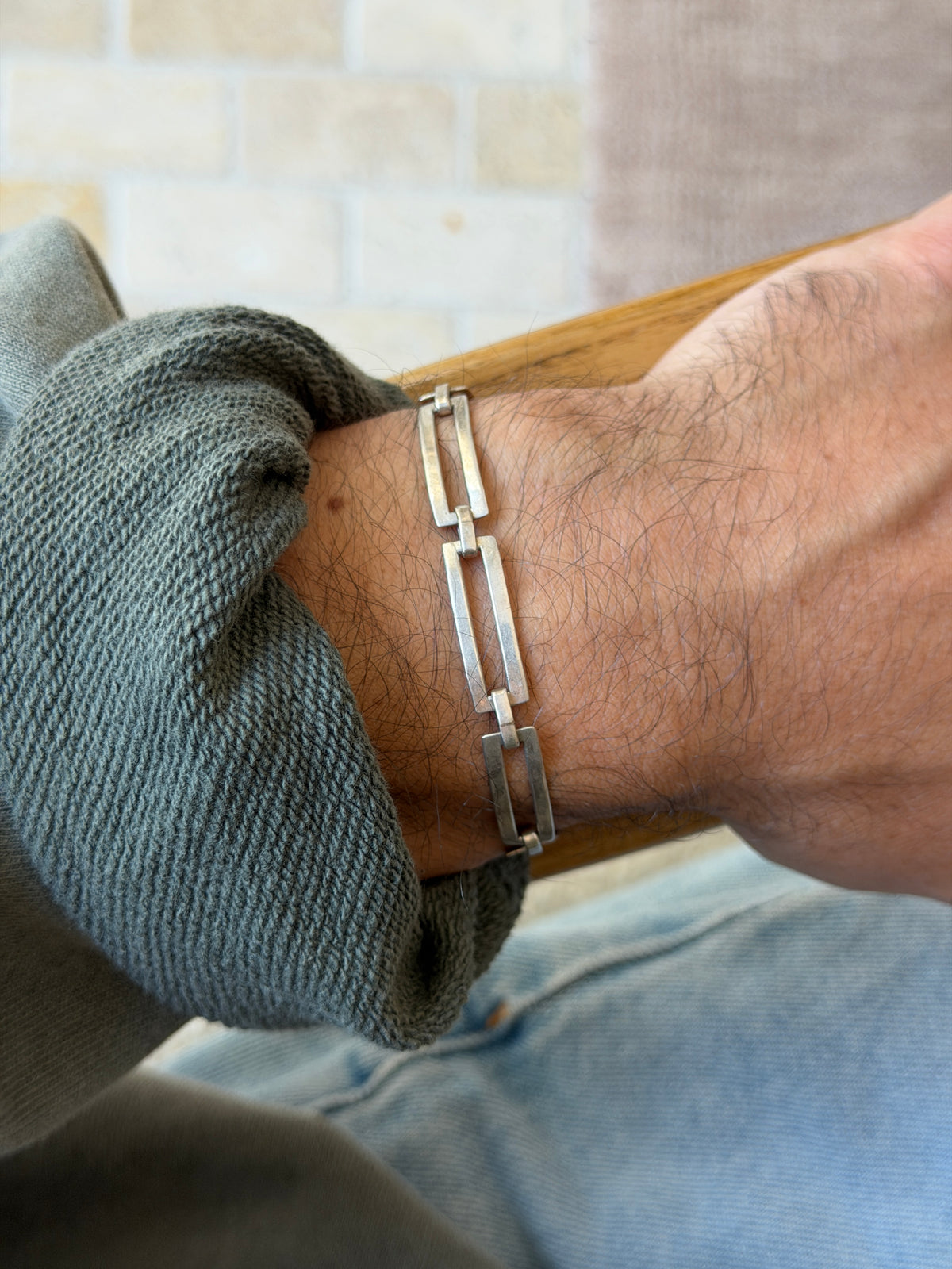 Vintage Sterling Silver Rectangular Link Bracelet | Collectors Gene