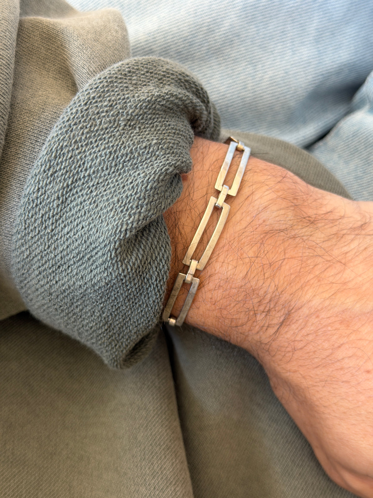 Vintage Sterling Silver Rectangular Link Bracelet | Collectors Gene