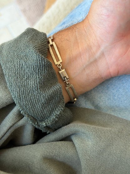 Vintage Sterling Silver Rectangular Link Bracelet | Collectors Gene