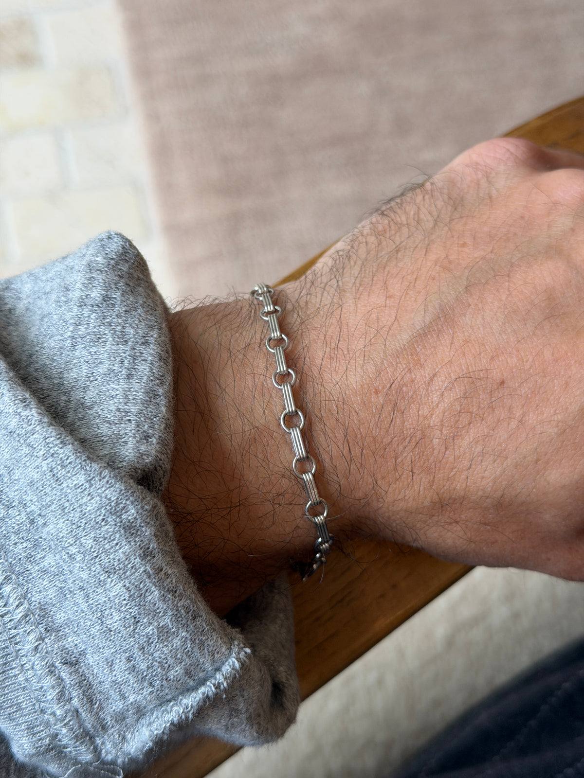 Vintage Sterling Silver Ribbed Link Bracelet | Collectors Gene