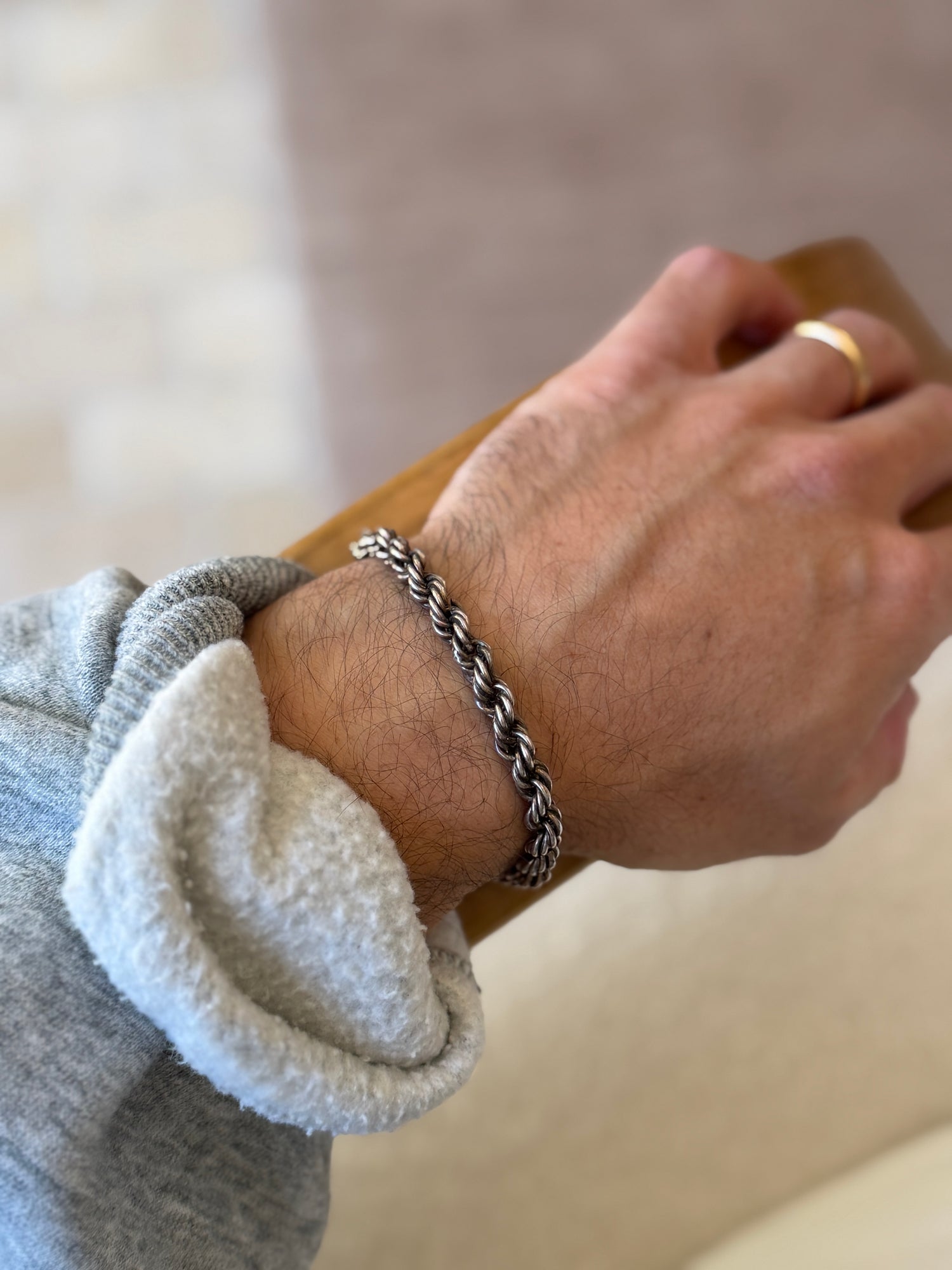 Vintage Sterling Silver Twisted Rope Chain Link Bracelet | Collectors Gene