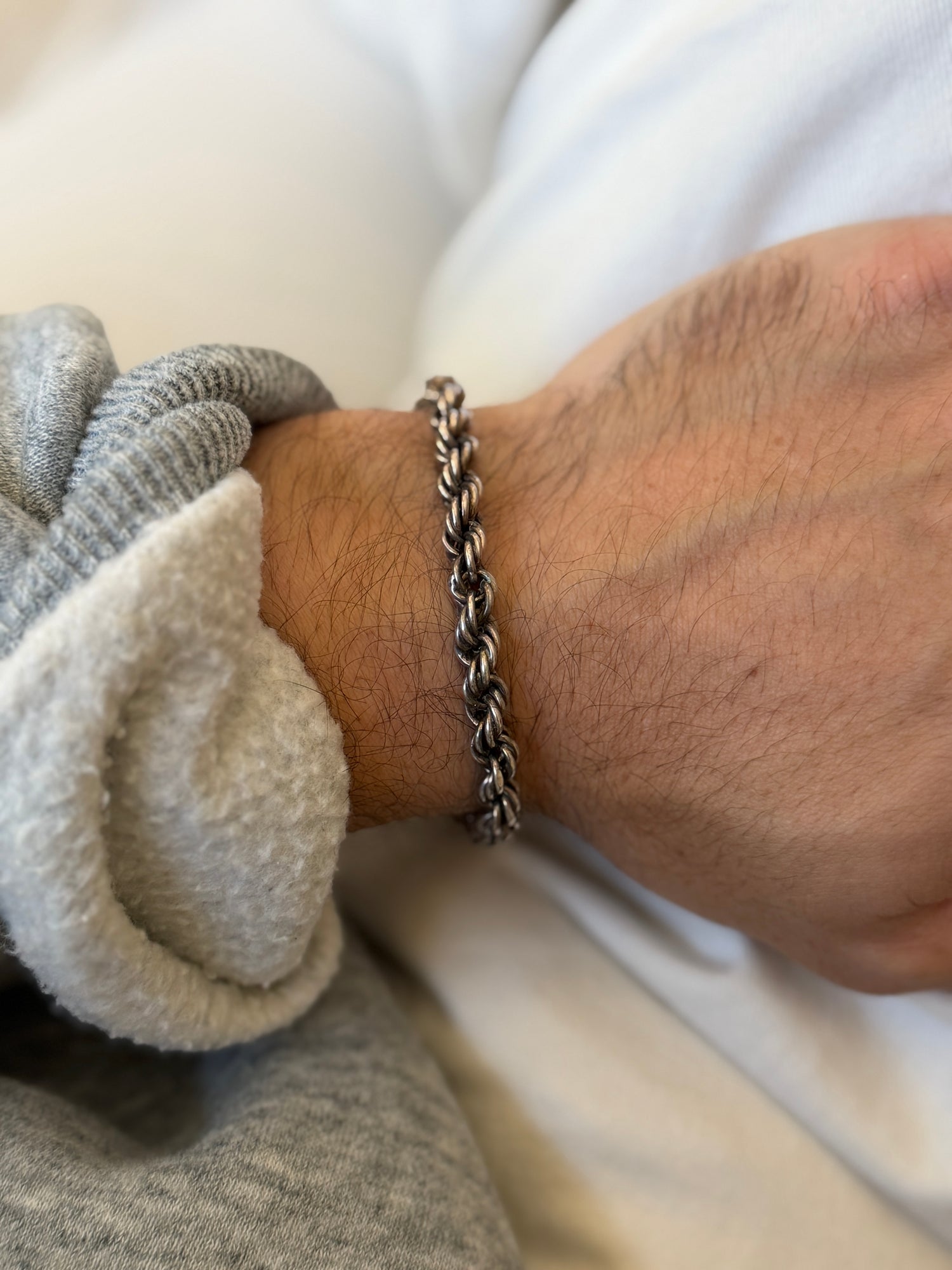 Vintage Sterling Silver Twisted Rope Chain Link Bracelet | Collectors Gene