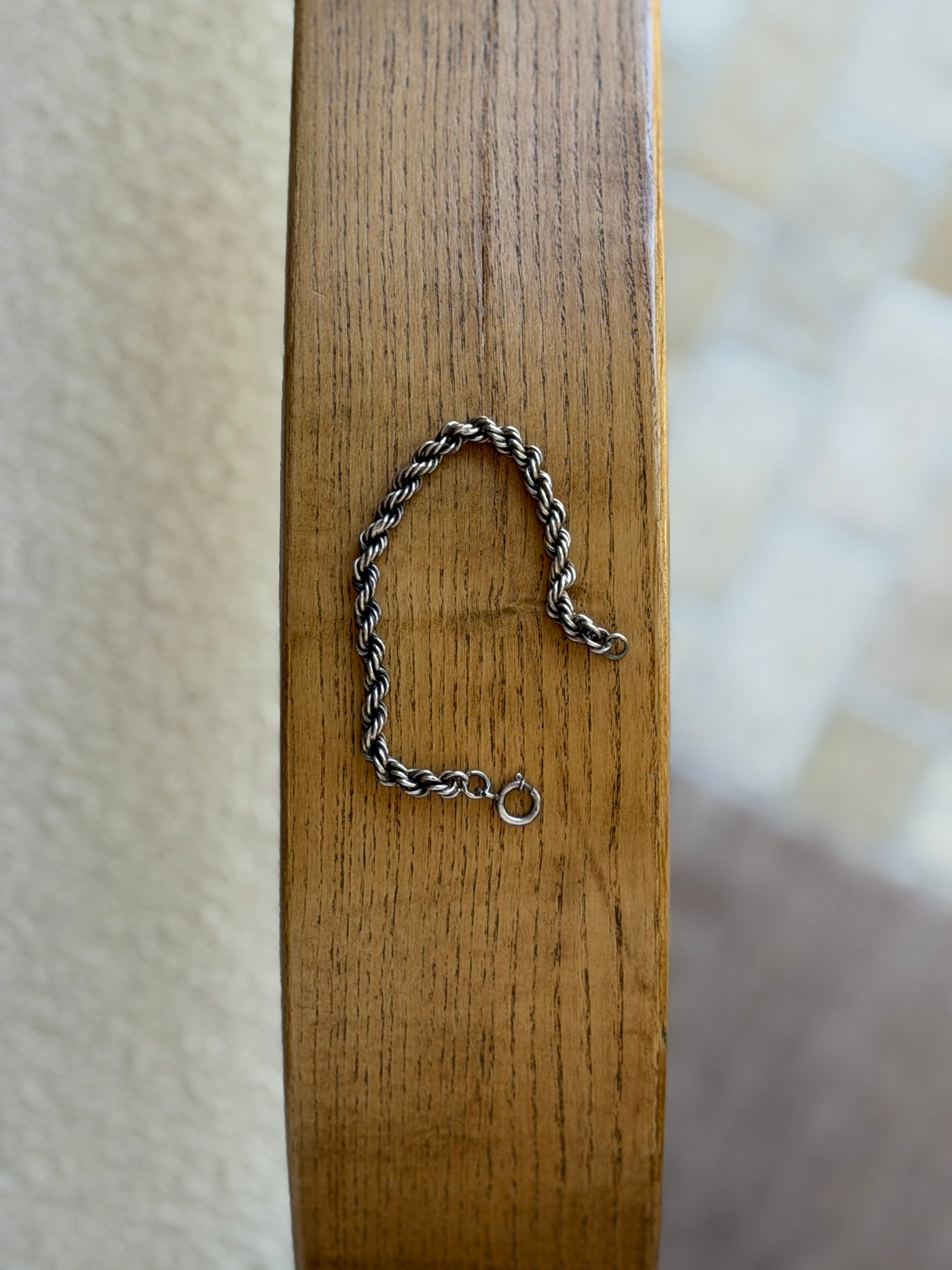 Vintage Sterling Silver Twisted Rope Chain Link Bracelet | Collectors Gene