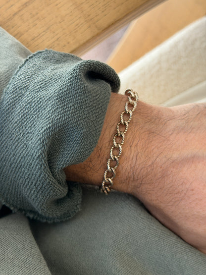 Vintage Sterling Silver Twisted Rope Link Bracelet | Collectors Gene