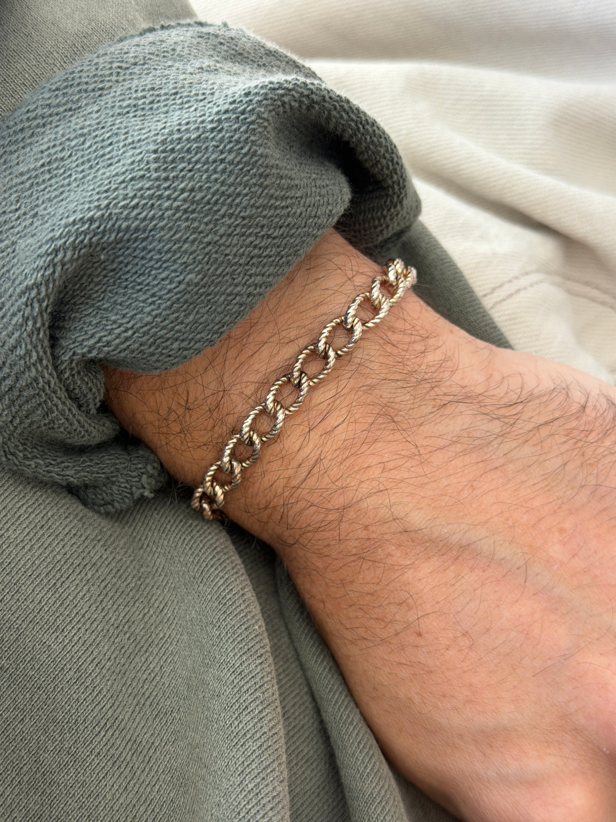 Vintage Sterling Silver Twisted Rope Link Bracelet | Collectors Gene