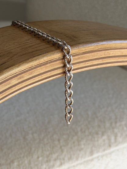 Vintage Sterling Silver Twisted Rope Link Bracelet | Collectors Gene