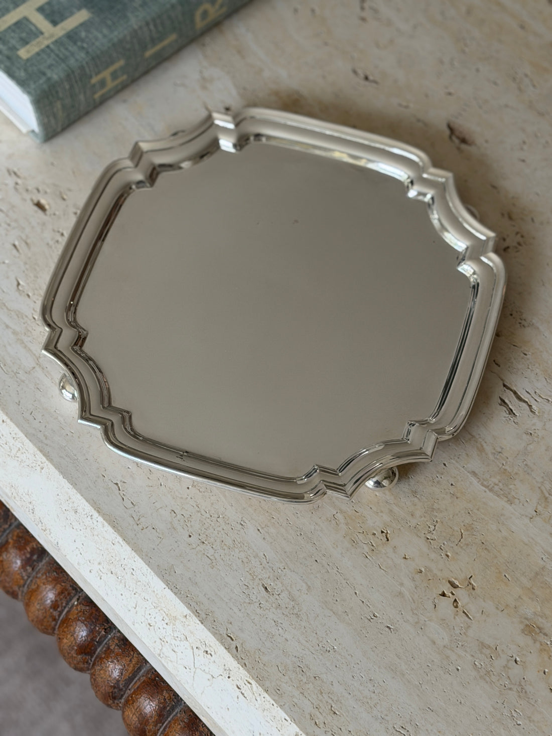 Walker Hall Antique Silver Plated Chippendale Salver Sheffield England c.1930 | Collectors Gene