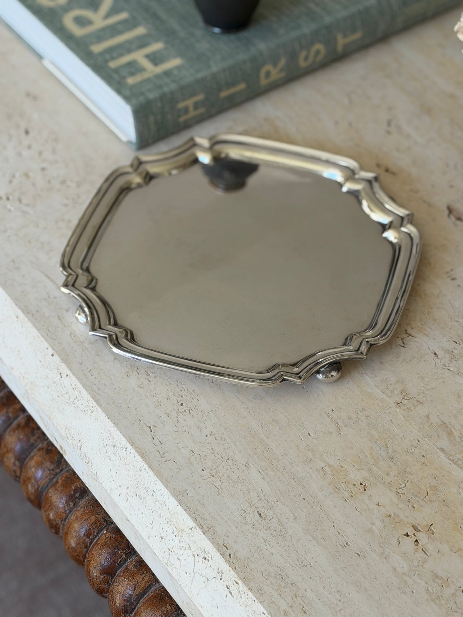 Walker Hall Art Deco Silver Plated Footed Salver Tray - c.1930 | Collectors Gene