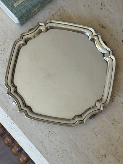 Walker Hall Art Deco Silver Plated Footed Salver Tray - c.1930 | Collectors Gene