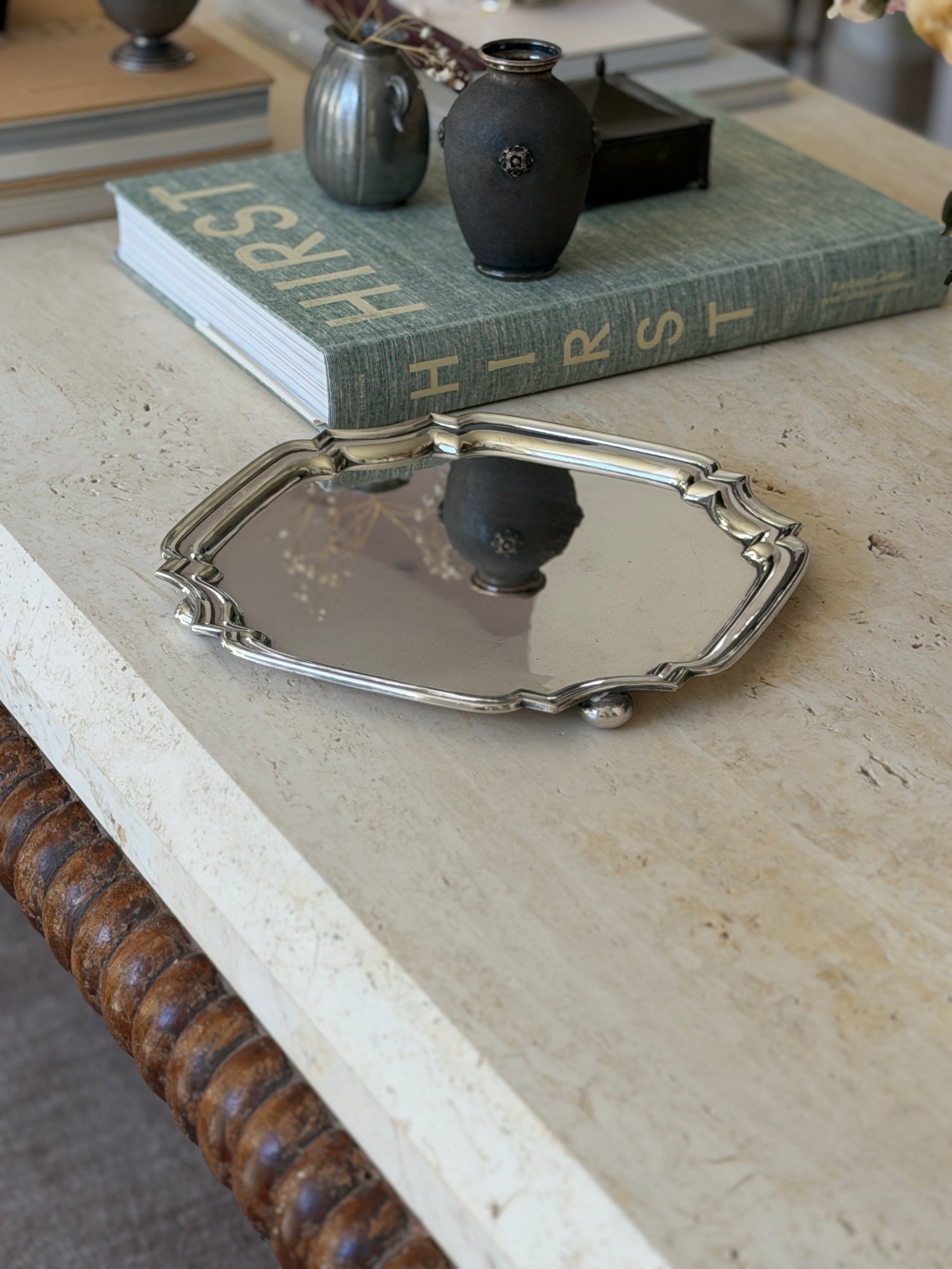 Walker Hall Art Deco Silver Plated Footed Salver Tray - c.1930 | Collectors Gene