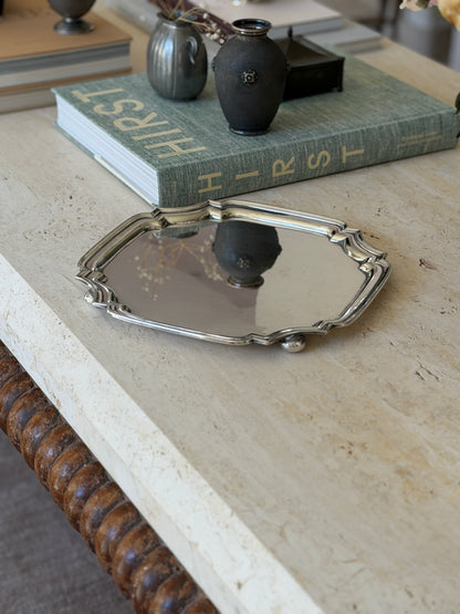 Walker Hall Art Deco Silver Plated Footed Salver Tray - c.1930 | Collectors Gene