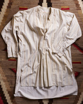 White & Brown French Stripe Smock Shirt | Doug Bihlmaier