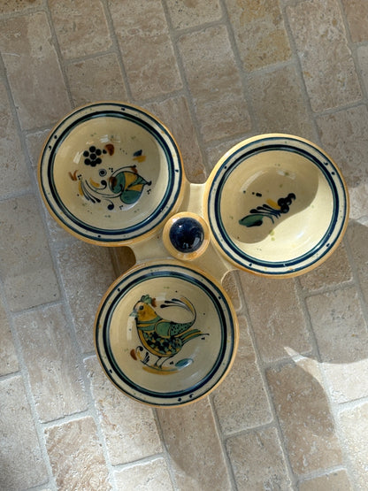 Williams Sonoma Italian Stoneware Triple Bowl Server | Collectors Gene