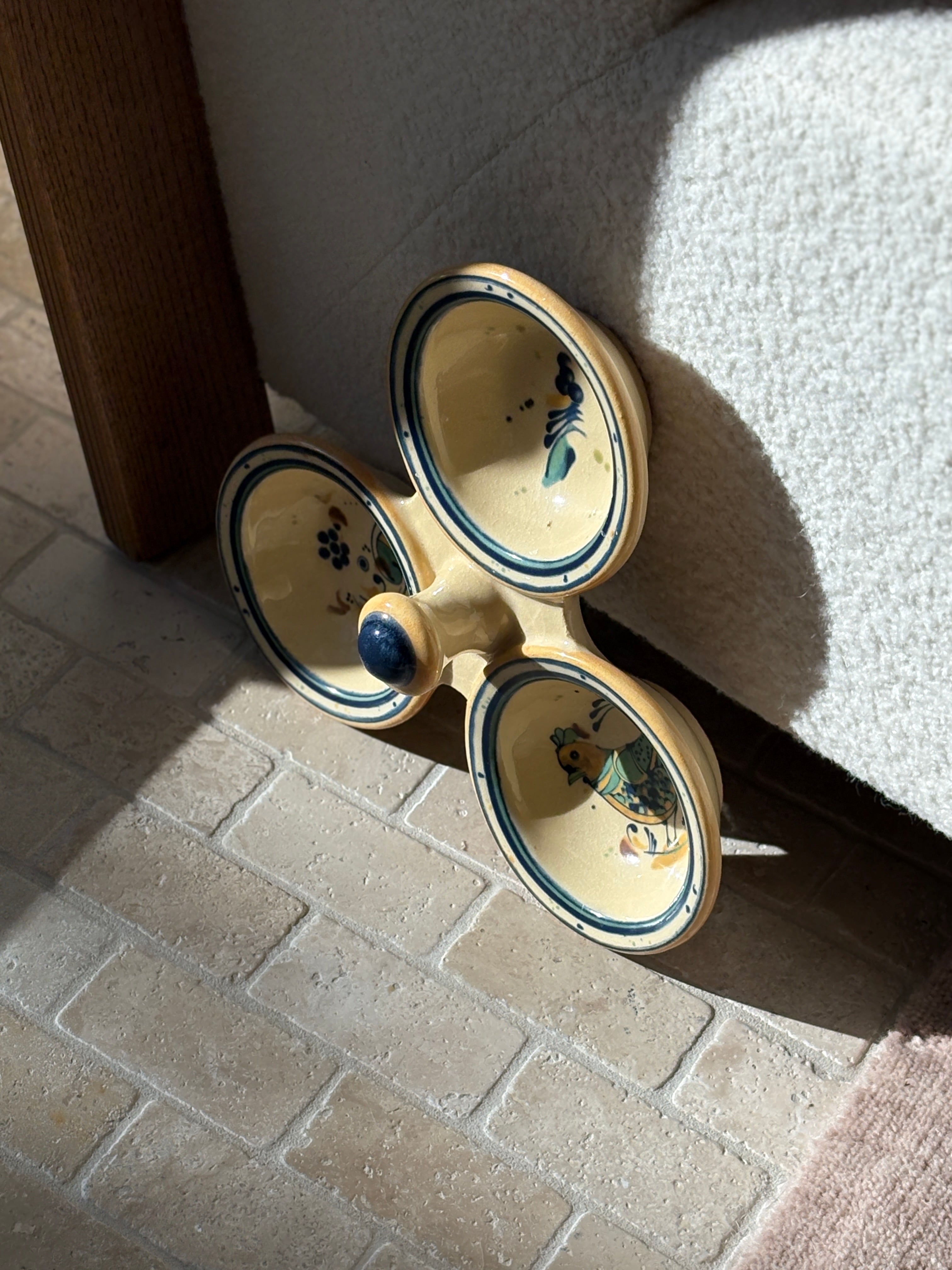 Williams Sonoma Italian Stoneware Triple Bowl Server | Collectors Gene