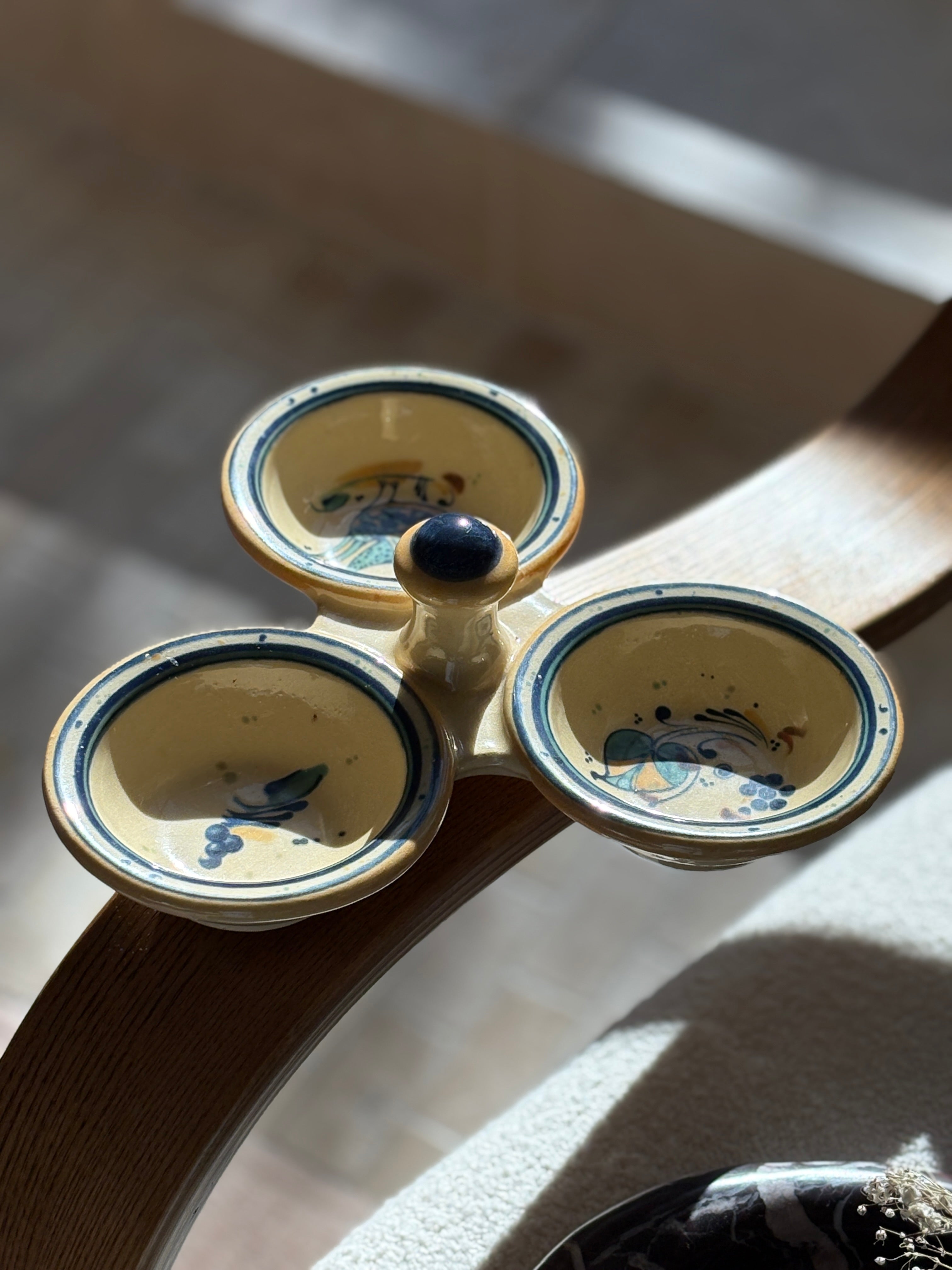 Williams Sonoma Italian Stoneware Triple Bowl Server | Collectors Gene