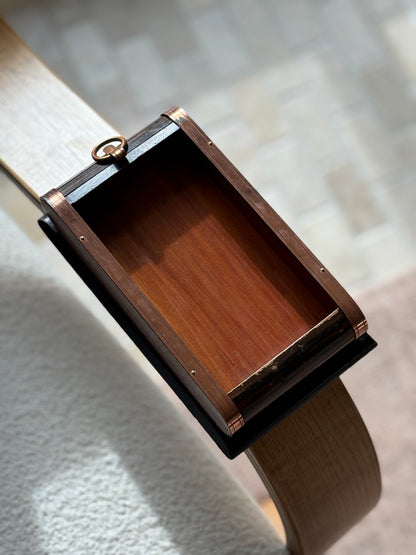 Wood &amp; Copper Roll-Top Bauhaus Box - France c. 1930s | Collectors Gene