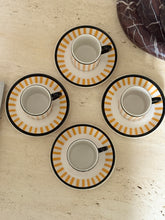 Yellow Stripe Demitasse Espresso Cups for Bonwit Teller - Made in Italy - Set of 4 | Collectors Gene