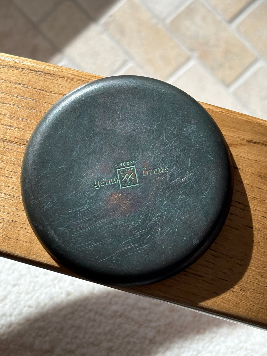 Ystad Brons Bronze Coaster with Sailboat Motif – Sweden | Collectors Gene